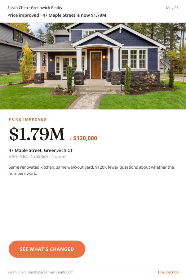 Price Improved email blast template